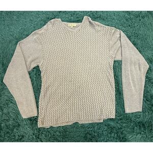 Tricots St Raphael Vintage Men's XL Light Brown Textured Knit V-Neck Sweater